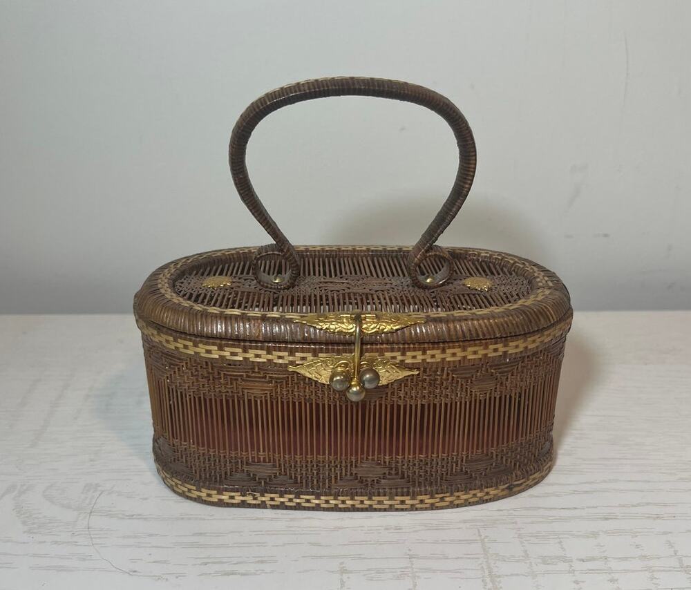 Vintage Traditional Yan Lipao Thai Hand Woven Petite Handbag